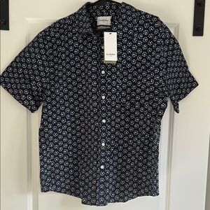 Goodfellow & Co Men's Dark Blue Patterned Button Down Shirt